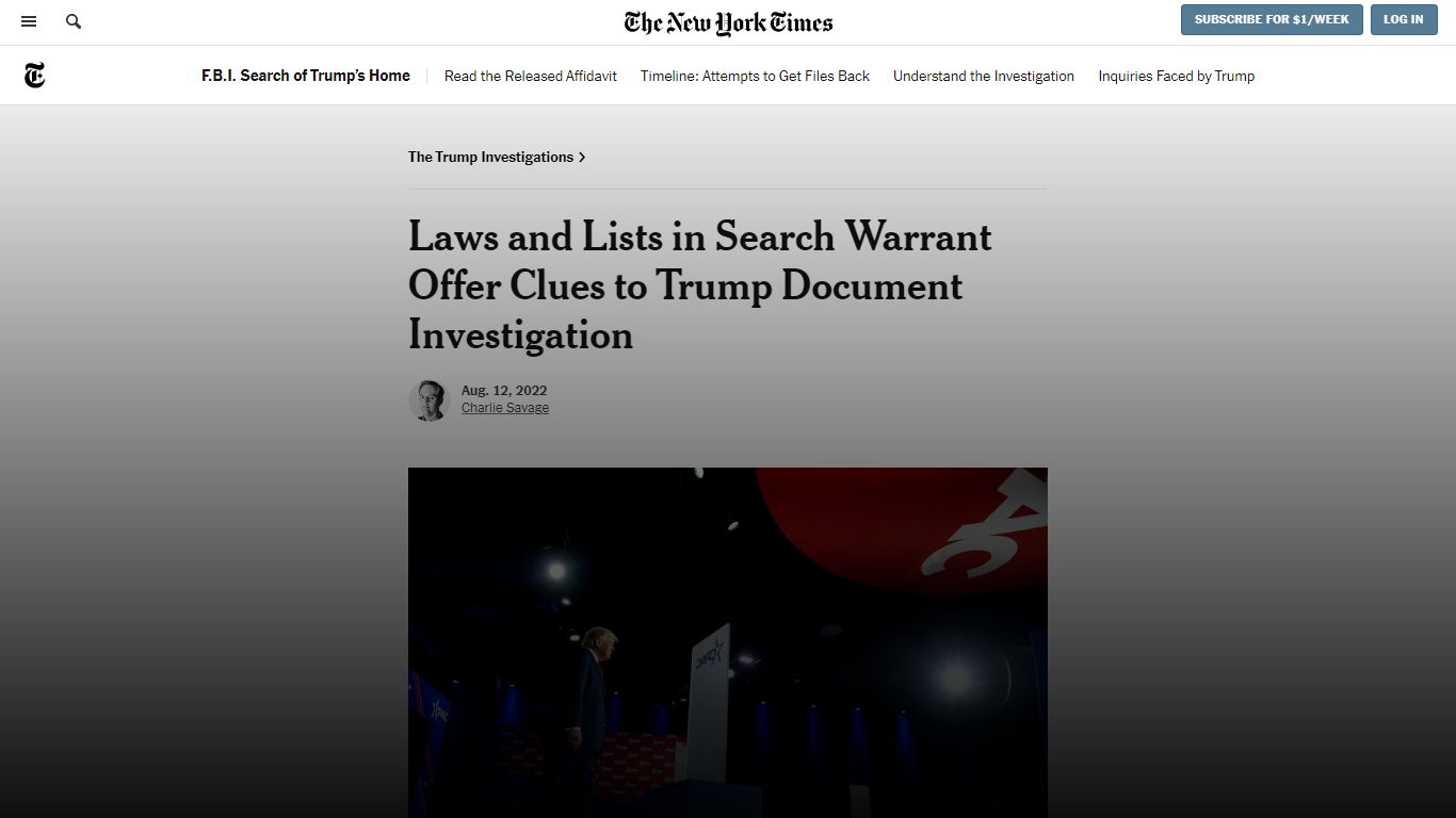 Laws and Lists in Search Warrant Offer Clues to Trump Document ...